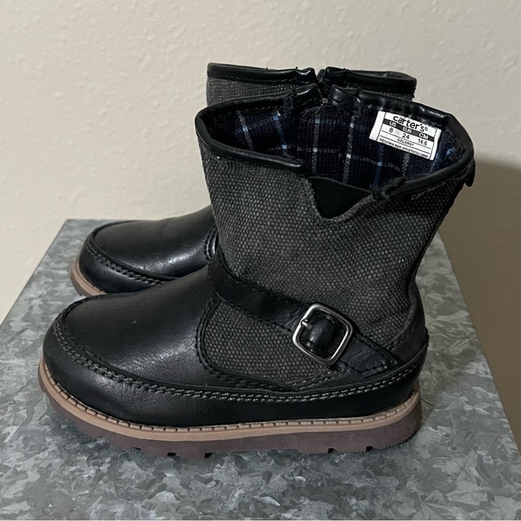 Carter’s Galaway Boys Black Side Zipper Boots, Size 8 - Picture 2 of 8
